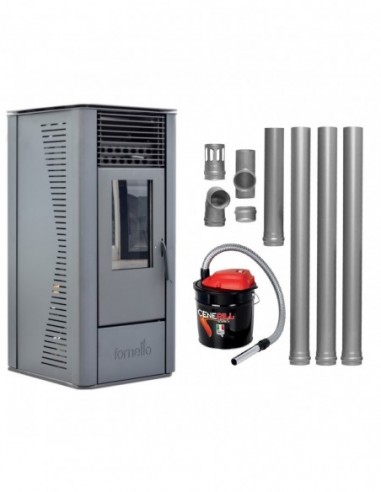 Fornello - Sophia Premium 11 kW - Black - Kit Evacuare 3,5 ml + Aspirator cenusa - INCLUS