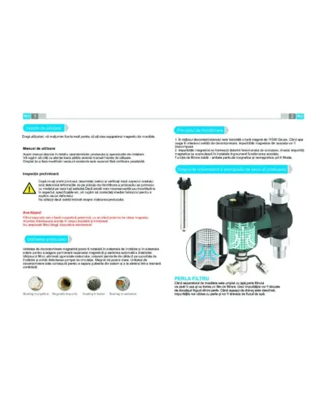 Filtru anti-magnetita AlfaKal MTX-FHP-1”, magnet 11000Gauss + dozarea preparatelor de curățare și a inhibitorilor