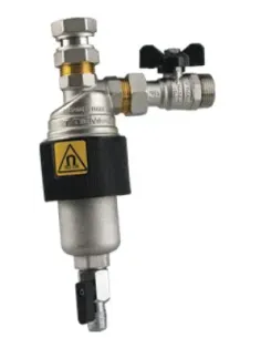 TM-MAG Filtru magnetic sub centrala cu robinet cu sfera si pahar colector alama