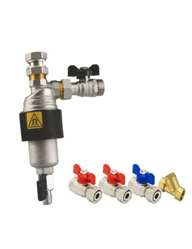 Filtru magnetic T‑MAG Tiemme 3/4 + 3 robineti si un filtru bronz