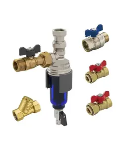 Filtru magnetic T‑MAG Tiemme 3/4 + 3 robineti si un filtru bronz 2