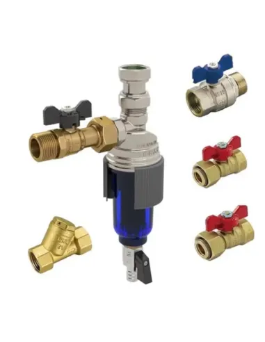 Filtru magnetic T‑MAG Tiemme 3/4 + 3 robineti si un filtru bronz