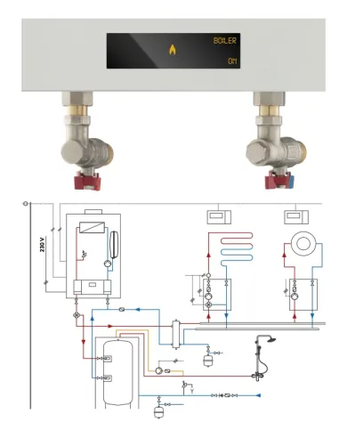 Set 2 robineti cu semiolandez FERRO instalare centrala termica sistem