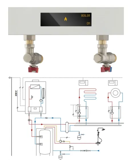 Set 2 robineti cu semiolandez FERRO instalare centrala termica sistem
