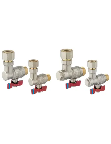 Set 4 robineti cu semiolandez FERRO instalare centrala termica combi