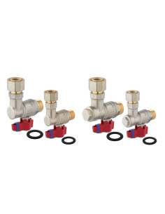 Set 4 robineți cu semiolandez instalare centrală termică - FERRO